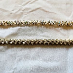 Premier Designs Jewelry 8" tennis bracelets in gold or plated silver.